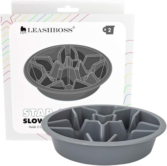 Leash Boss Puzzle Slow Feeder Dog Bowl, 2-Cup Maze, 7.5-8 Inch Opening for Large, Medium & Small Breeds - Puzzle Maze - Dog Slow Feeder Bowl - Non-Slip Insert for All Breed Sizes - for Fast Easters