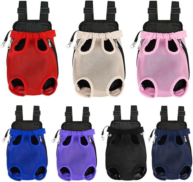Pet Carrier Backpack - Adjustable Pet Front Cat Dog Carrier Backpack Travel Bag,Legs Out,Easy-Fit for Traveling Hiking Camping for Small Medium Dogs Cats Puppies. (Deep Purple, Small)
