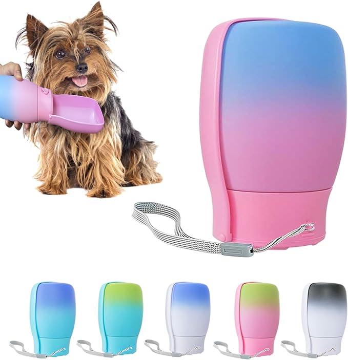 Dog Water Bottle Portable 10Oz, Food Grade Plastic Travel Water Bowl for Puppies Small Medium Large Dogs, Pet Water Dispenser, Pet Essentials for Outdoor Walking Hiking, Dog Gifts