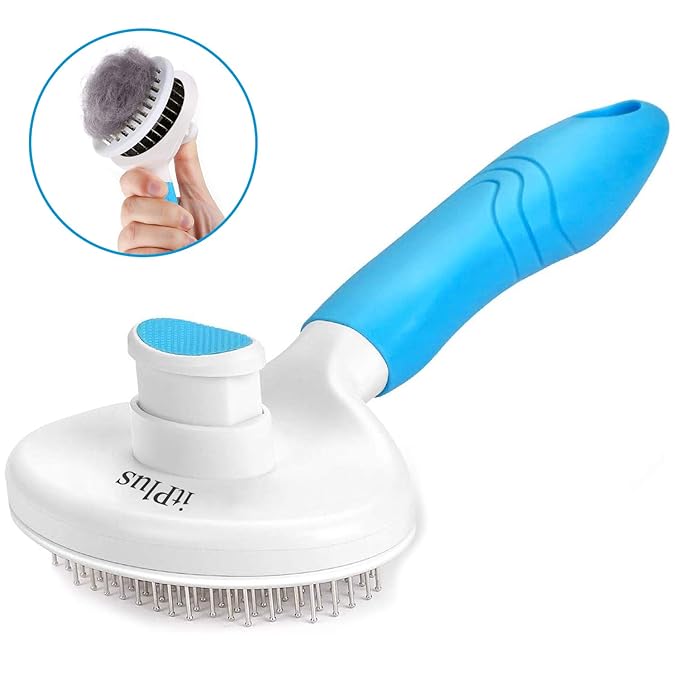 Cat Self Cleaning Slicker Brush, Pets Skin Friendly Grooming Tool for Shedding Massages Dogs Cats Hair Brushes Easy to Remove Loose Undercoat with Long or Short Hairs for Pet All Hair Type-UPGRADED
