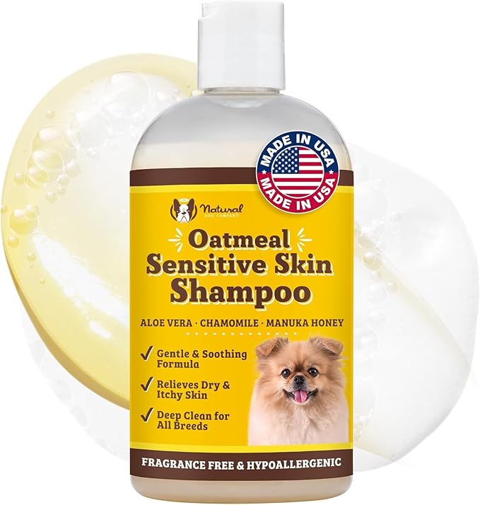 Natural Dog Company Itchy Dog Shampoo – Hypoallergenic, Paraben & Sulfate Free – Made with Aloe, Jojoba, Sea Kelp & Essential Oils – Soothes Dry, Irritated, Itchy Skin – Safe for All Dogs, 12 oz