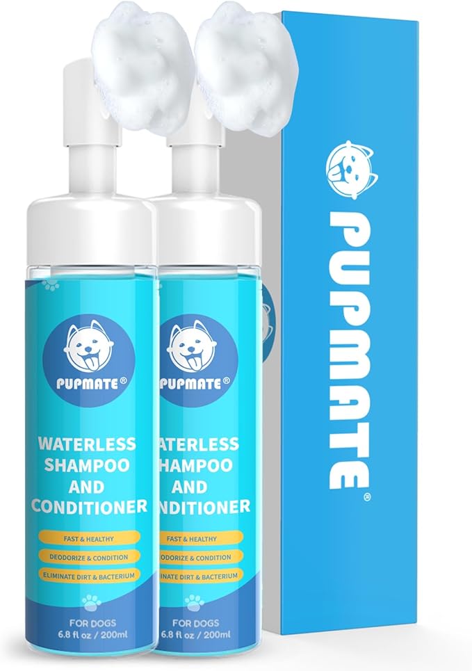 Paw Cleaner | No-Rinse Foaming Cleanser for Dogs Cats | 7 fl oz | Gentle and Safe | Pleasant Smell | Deep Clean Pet Paws | Bottle with Removable Soft Silicone Brush, 2 Bottles