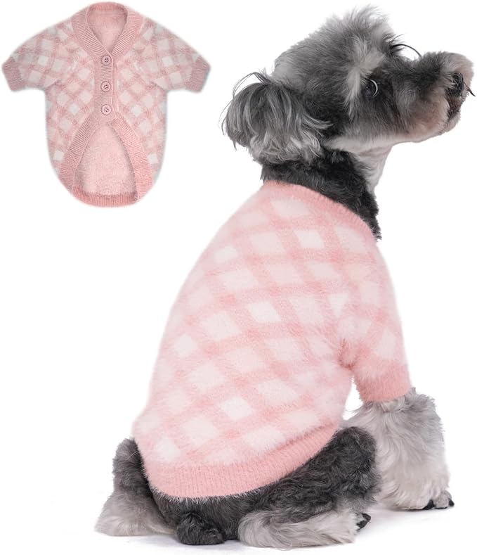 Dog Sweater, Dog Sweaters for Small Dogs, 2, 3 Pack Warm Soft Pet Clothes for Puppy, Medium Large Cat, Dogs Girl or Boy, Dog Shirt for Winter Christmas (Pink, Large)