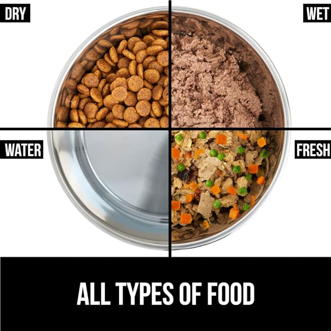 GORILLA GRIP Set of 2 Dog Bowls, Heavy Duty Metal Food and Water Bowl for Feeding Dogs and Cats, Dishwasher Safe, Rust Resistant Stainless Steel, BPA Free Rubber Base, Holds 2 Cups (16 fl oz), Black