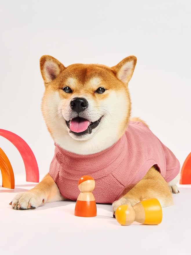 Haloumoning Fleece Dog Sweater Turtleneck Pullover Sweatshirt Pet Winter Warm Clothes