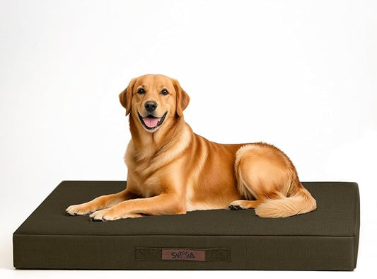 Sytopia 42-Inch Waterproof Chew-Resistant Orthopedic Dog Bed, XL Size for Extra Large Dogs, Supports Up to 90 lbs, Suitable for Indoor and Outdoor Use, Brown