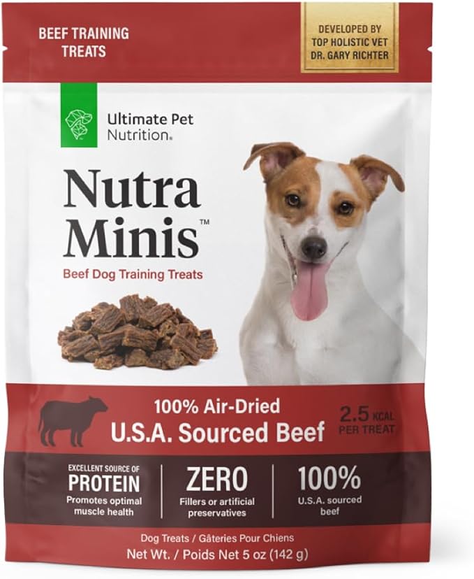 ULTIMATE PET NUTRITION Nutra Minis Dog Air-Dried Training Treats (5 oz) (Beef)