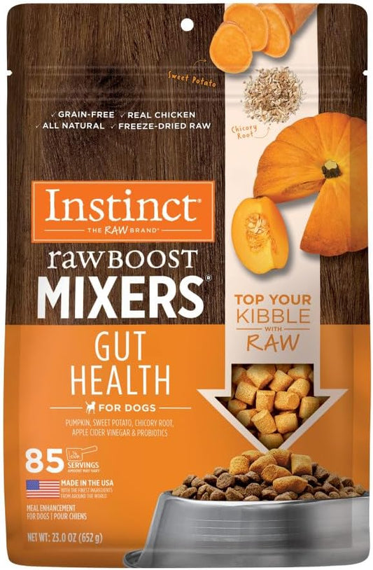 Instinct Raw Boost Mixers Freeze Dried Dog Food Toppers For Dry Food, Grain Free with Chicken For Dogs - Gut Health, 23 Ounce