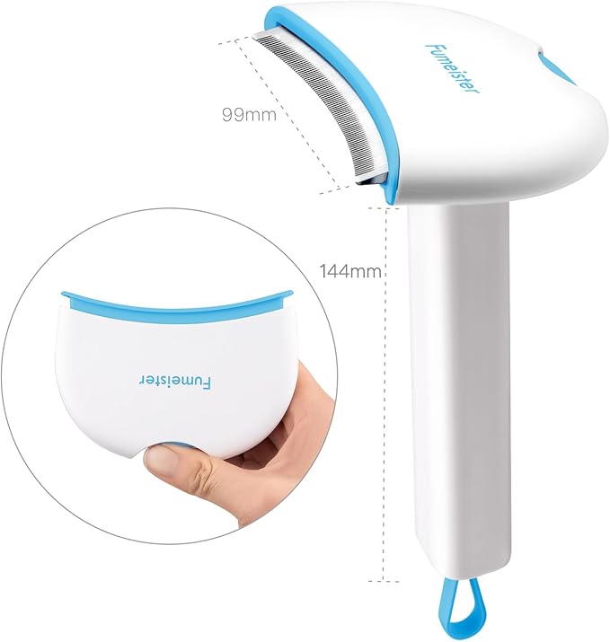 Pet Undercoat Deshedding Tool for Dogs - Wide Curved Undercoat Brush for Effortless Pet Deshedding, Loose Hair Remover for Dogs & Cats (White) (Blue)