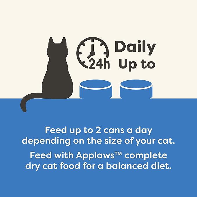 Applaws Natural Wet Cat Food, 24 Count, Limited Ingredient Canned Wet Cat Food, Tuna with Seaweed in Broth, 2.47oz Cans