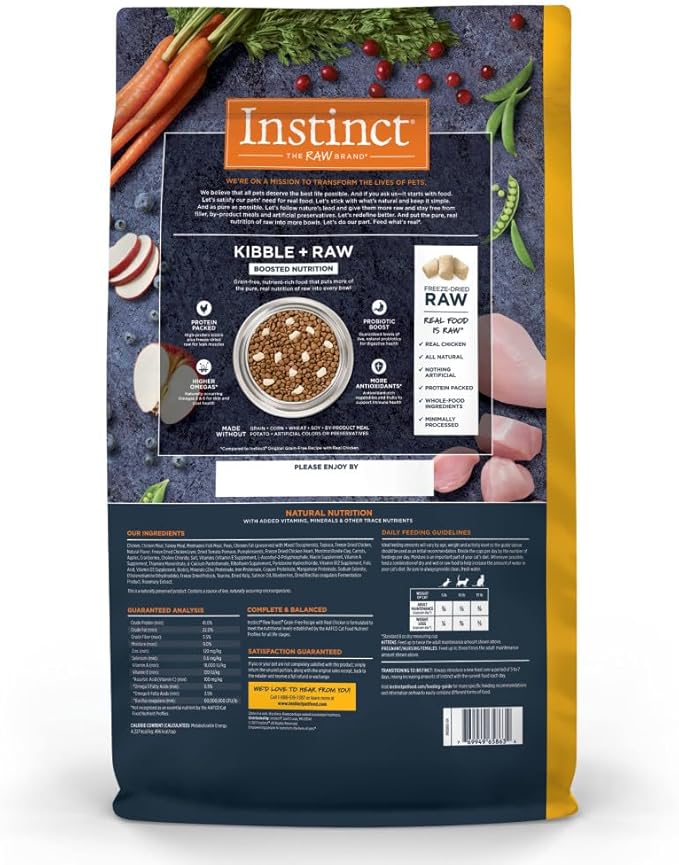 Instinct Raw Boost, Natural Dry Cat Food with Freeze Dried Pieces, High Protein, Grain Free Recipe - Real Chicken, 10 lb. Bag