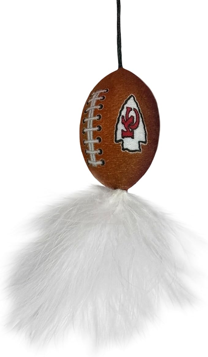NFL Kansas City Chiefs Cat Tunnel Tube Toy with Plush Football Catnip and Feathers Collapsible Tunnel for Cats to Play, Peek and Hide, Sporty & Fun Cat Tunnel Toy with Team Logo All-Over Design!
