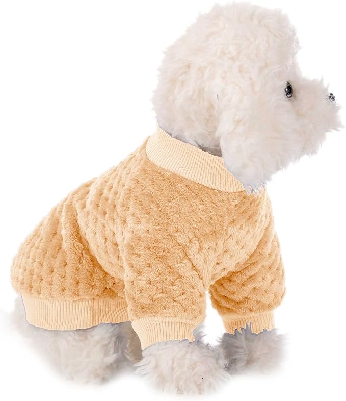 Dog Sweater, 2 or 3 Pack Dog Sweaters for Small Medium Dogs or Cat, Warm Soft Flannel Pet Clothes for Dogs Girl or Boy, Dog Shirt Coat Jacket (X-Small, Grapefruit+Peach)