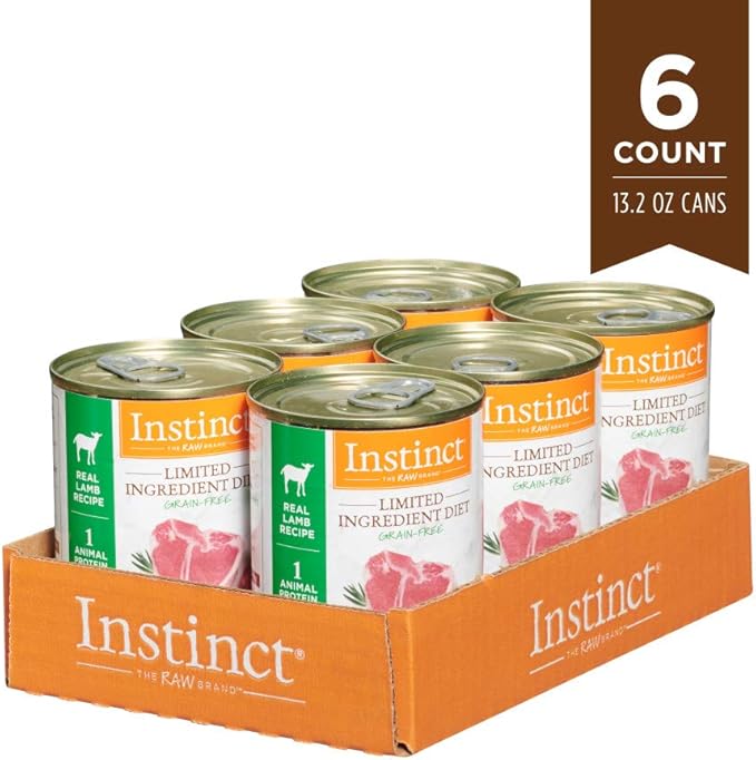Instinct Limited Ingredient Diet, Wet Canned Dog Food, Grain Free - Real Lamb, 13.2 oz. Cans (Pack of 6)