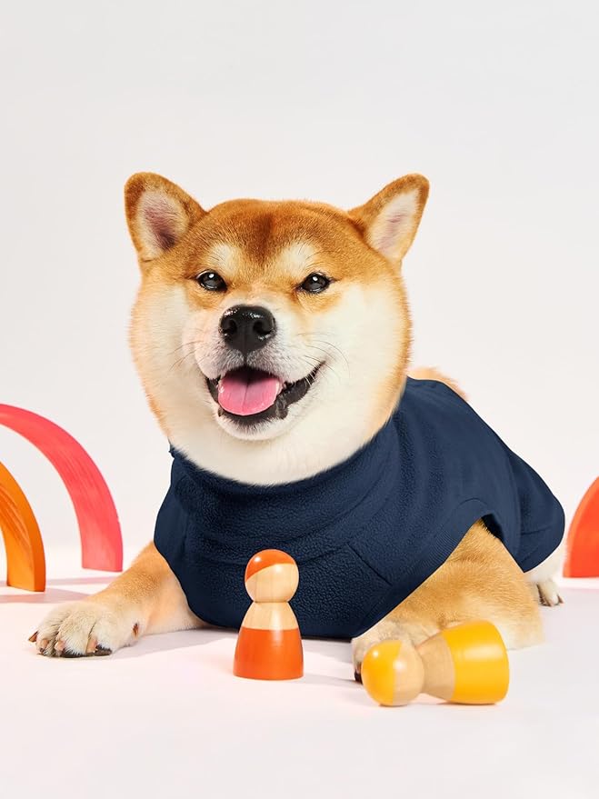 Haloumoning Fleece Dog Sweater Turtleneck Pullover Sweatshirt Pet Winter Warm Clothes