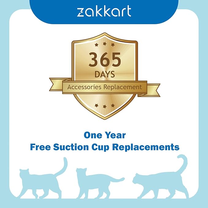 Zakkart Foldable Cat Hammock for Window - Cordless, Embeded Machine Washable Bed, Robust Metal Frame - Cat Window Perch for Large Cats and Kittens (White Bolster Bed, Medium)