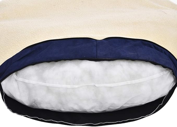 Amazon Basics Pet Cave Bed for Dog, With Removal Nesting Cave Cover, Fits up to 35lbs Pets, 30 x 30 x 12.5 inches, Blue