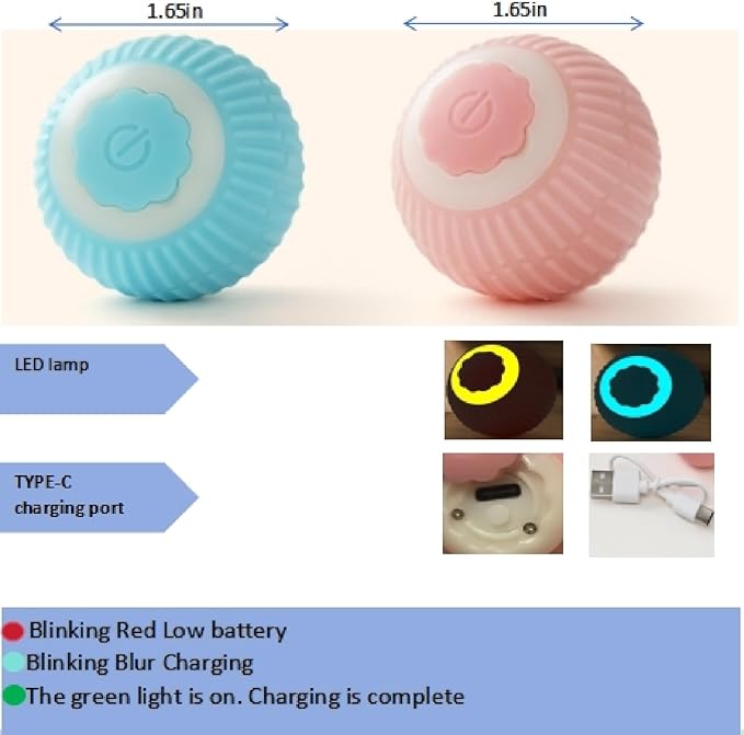 2-Piece Interactive Cat Toy Set, Indoor Mobile LED Light Cat Toy, 2025 New Intelligent Rolling Ball Electric Toy, Tailless Automatic Escape
