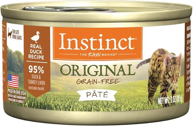 Instinct Original Pate Wet Cat Food, Grain Free Recipe - Real Duck, 3 oz. Cans (Pack of 24)