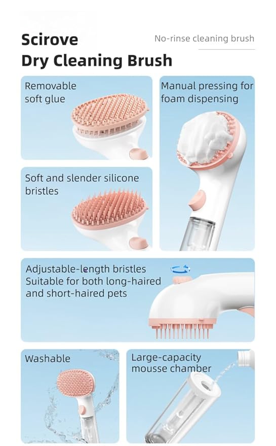 Cat/Dog Bath Brush,Shampoo Washing Brush with Adjustable Bristle for Pets with All Hair Lengths,Push-Button Silicone Pet Grooming Brush,Shedding Comb