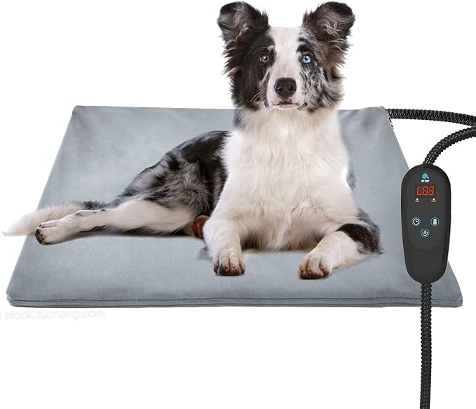 Pet Heating Pad Temperature Adjustment Anti-bite Puppy with Timer Cat Dog Heating Pad Indoor Waterproof Pet Warming Electric Heated Bed Mat Dog
