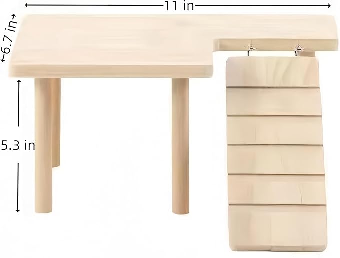 Wooden Hamster Platform for Hamster Cage Accessories Climbing Toys Dwarf Syrian Hamster Gerbil Rat Mice Degus or Other Small Pets