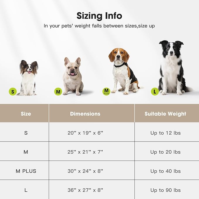 MIXJOY Dog Bed Medium Sized Dogs, Calming Dog Beds, Washable Pet Beds with Removable Cover, Rectangle Non-Slip Bottom Pet Bed, Suitable for Pets Up to 40lbs, 30"x24"x8", Beige