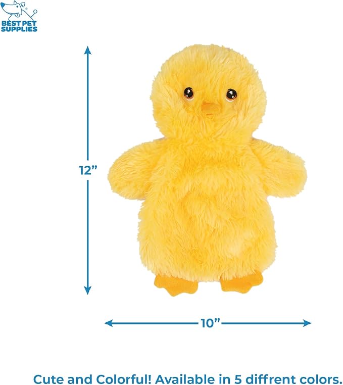 Best Pet Supplies Interactive Squeaky Dog Chew Toy, Ideal Dog Toys for Chewers, Small, Medium & Large Dogs, and Fetch Lovers - Crinkle Chicken (Yellow), Large