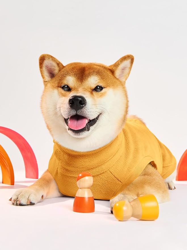 Haloumoning Fleece Dog Sweater Turtleneck Pullover Sweatshirt Pet Winter Warm Clothes