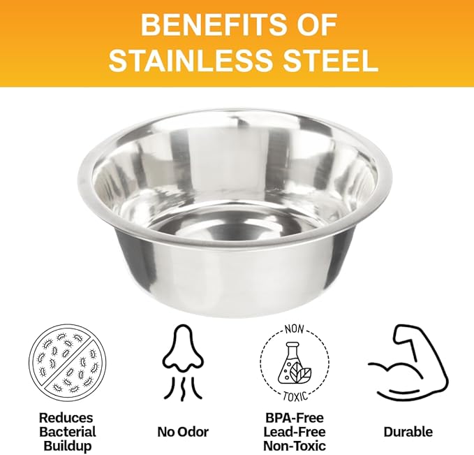 Neater Pet Brands 7 Cup (56 oz.) Stainless Steel Dog Bowls, 1 Single Neater Feeder Replacement Bowl (M/L Express, Large Deluxe Models), Dog Food Bowl or Water Bowls, Dishwasher Safe Metal Dish