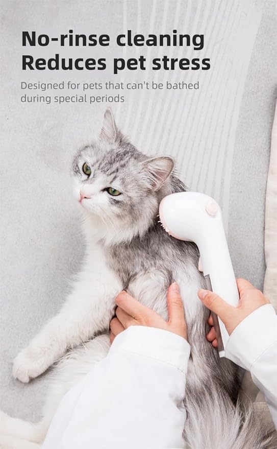 Cat/Dog Bath Brush,Shampoo Washing Brush with Adjustable Bristle for Pets with All Hair Lengths,Push-Button Silicone Pet Grooming Brush,Shedding Comb