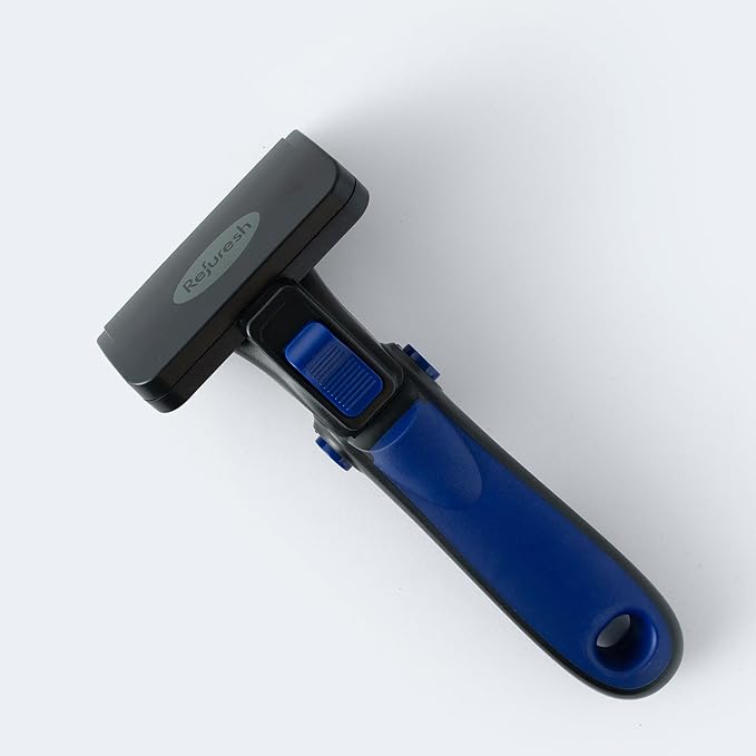 Deshedding Dog Brush for Short/Medium Hair (Medium,Blue) – Gentle Deshedding tool for Dogs & Cats – Reduces shedding, without damaging topcoat. Removes Loose Fur & Dead Undercoat.