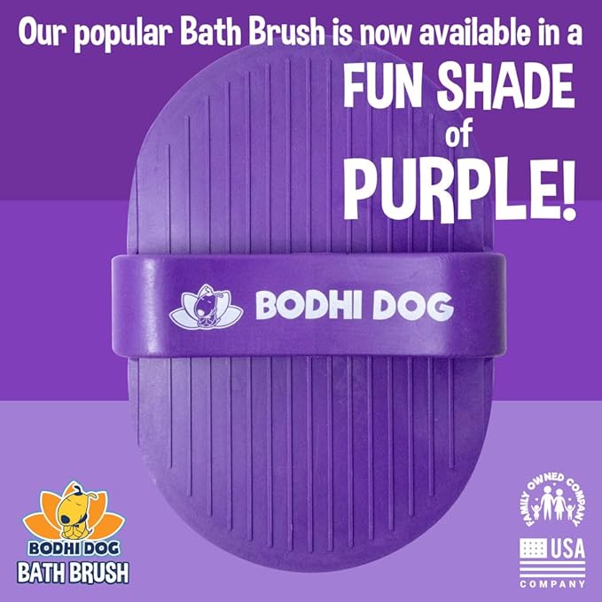 Bodhi Dog Shampoo Brush - Pet Grooming & Bath Supplies for Dogs and Cats - Bath Brush for Long & Short Hair - Premium Scrubber for Shower, Bathing & Massage (One Pack, Purple)