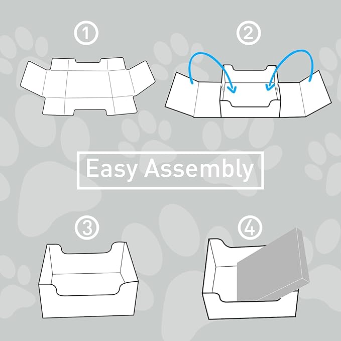 SnuggleSprunce 2-in-1 Cat Scratcher, Heavy Duty Scratching Toy, Eco-Friendly Cardboard Box with Refillable Double Sided Scratch Pad, for Cats and Kitty, Indoor Pet Furniture, Light Gray