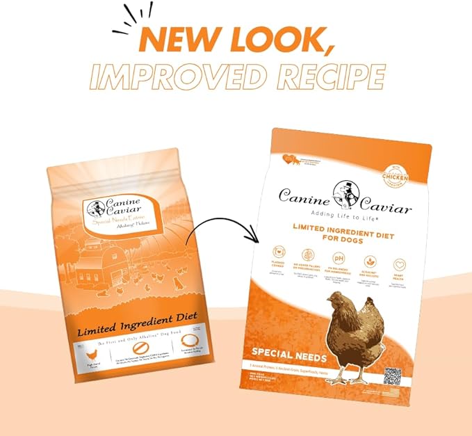 Canine Caviar - Special Needs: Chicken & Brown Rice Alkaline Dry Dog Food, Limited Ingredients, Gluten-Free, Based on Science & Research, Veterinary Alternative Diet (11 Pound Bag)
