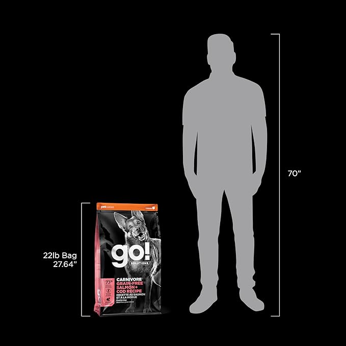 Go! Solutions Carnivore, Grain-Free, Protein Rich Dry Dog Food, Salmon and Cod Recipe, 22 lb Bag