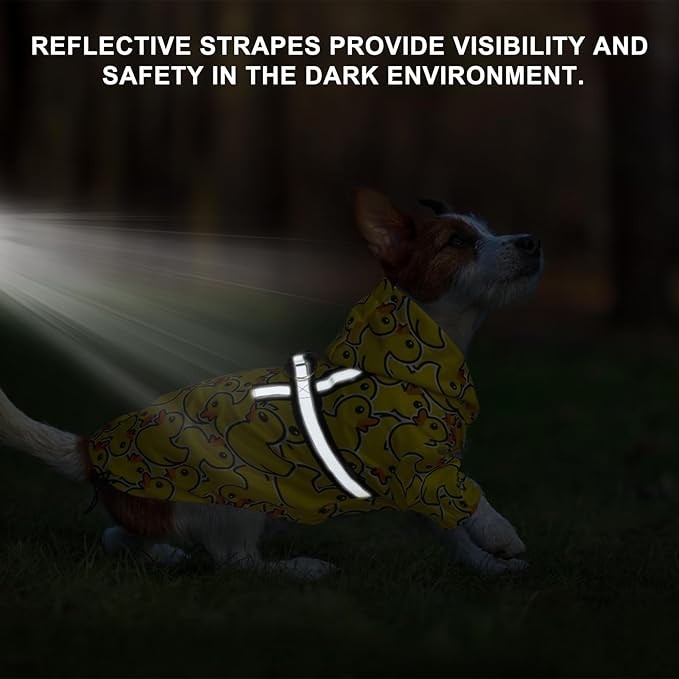 BEAUTYZOO Dog Raincoat Hooded with Harness Built-in for Small Medium Large Dogs Girls Boys, Dog Rain Jacket Slicker Poncho, Waterproof Dogs Rain Coat Clothes for Winter Rainy Snowy Days, Yellow M