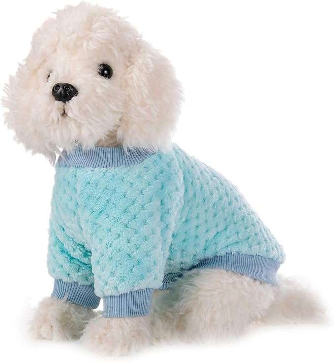 Dog Sweater, 2 or 3 Pack Dog Sweaters for Small Medium Dogs or Cat, Warm Soft Flannel Pet Clothes for Dogs Girl or Boy, Dog Shirt Coat Jacket (X-Small, Grey+Navy+Sky Blue)