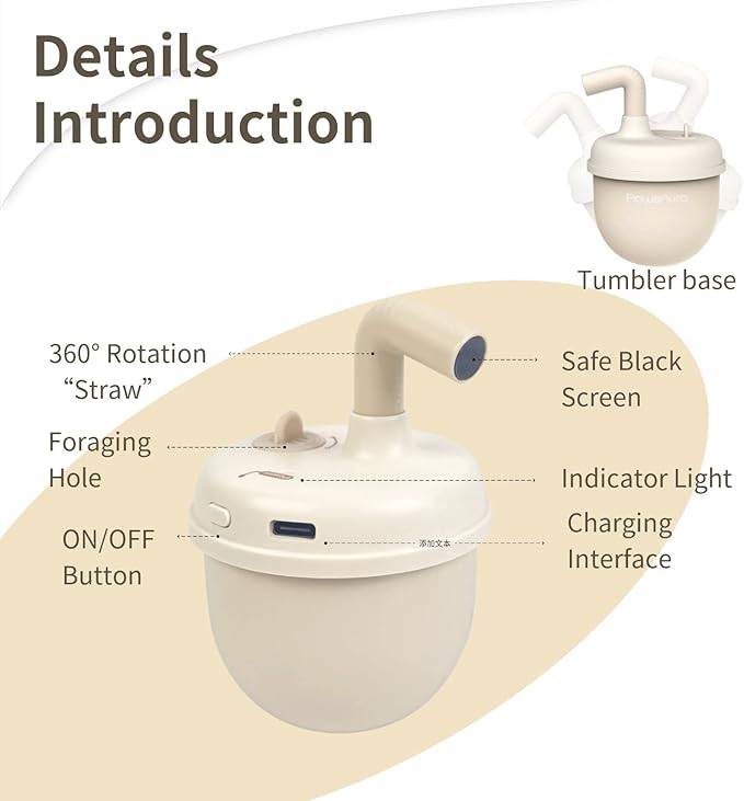 MayMaw Automatic Cat Laser Toy - 360° Self-Balancing Laser with 3 Adjustable Speeds & USB Rechargeable Interactive Toy for Bored Indoor Cats (Beige)