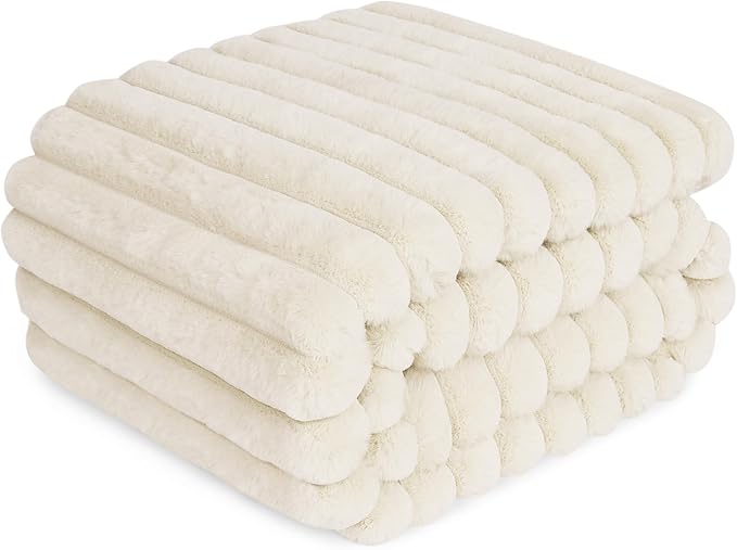 Waterproof Dog Blanket for Bed, Luxury Plush Washable Large Dogs Blankets for Furniture Protection, Super Soft Calming Pet Blanket for Indoors (Cream, 40"x50")