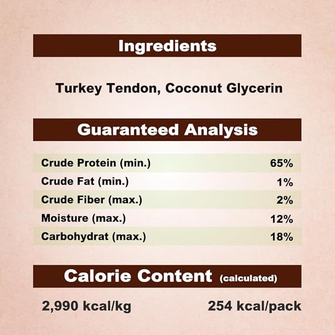 AFreschi Turkey Tendons for Dogs, USA-Sourced, Healthy Dog Treats, Rawhide-Free Puppy Chews, Long Lasting, All Natural, Hypoallergenic Dog Treats, Classic Series, Coil (L), 3 oz Pack