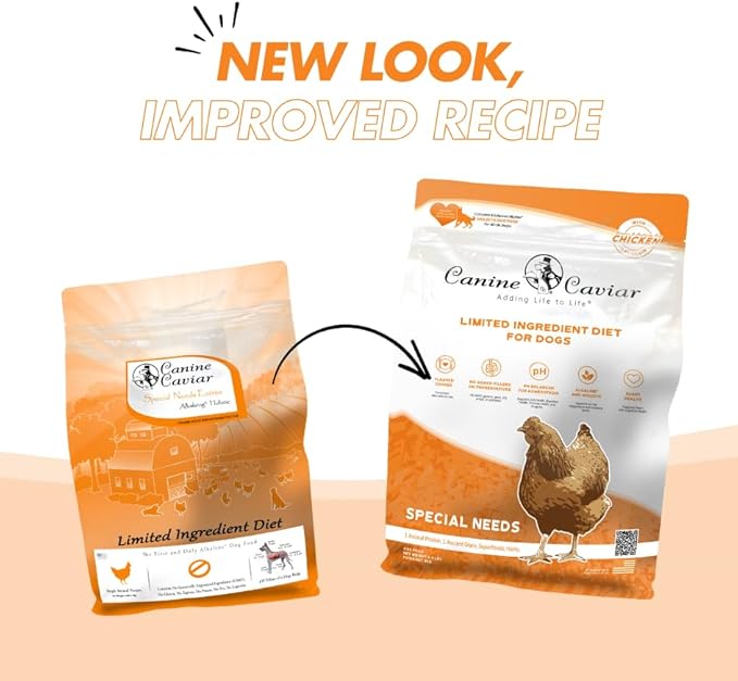 Canine Caviar - Special Needs: Chicken & Brown Rice Alkaline Dry Dog Food, Limited Ingredients, Gluten-Free, Based on Science & Research, Veterinary Alternative Diet (4.4 Pound Bag)