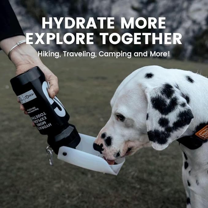 Howgo Dog Water Bottle Portable Travel Water Bottle Dispenser for Dogs, Super Light-Weight, Leak-Proof Bottles for Pets Outdoor Walking, Hiking, Travel,Food Grade Silicone,BPA Free (Yellow, 21oz)