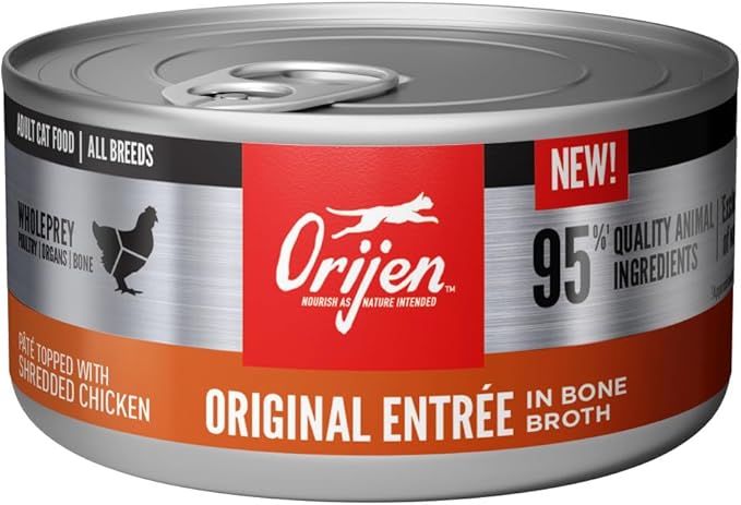 ORIJEN Premium Pate Wet Cat Food in Bone Broth Original Entrée 3oz Cans (24 Count)