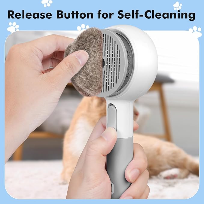 Cat Steam Brush with 2 Steam Modes for Cats Dogs Shedding, Low Noise Pet Hair Brush with One Release Button Cool Mist for Indoor Cats