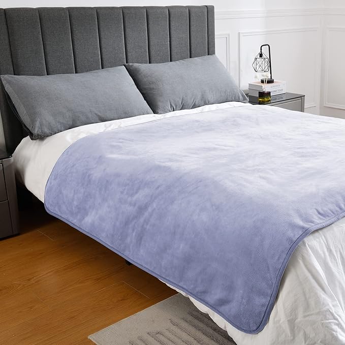 Waterproof Blanket for Bed Couch Sofa, Soft Liquid Pee Proof Pet Blanket for Dog Puppy Cat, Reversible Sherpa Fleece Furniture Protector (Lilac, 50x60 inches)