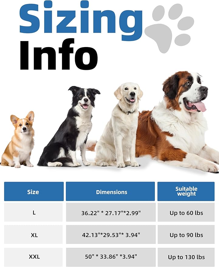 Sytopia 42-Inch Waterproof Chew-Resistant Orthopedic Dog Bed, XL Size for Extra Large Dogs, Supports Up to 90 lbs, Suitable for Indoor and Outdoor Use, Brown