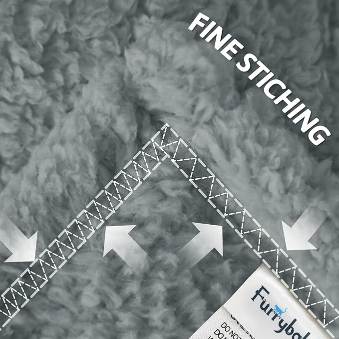 furrybaby Dog Blankets for Small Dogs, Puppy Small Fleece Blankets for Pets, Premium Cat Blanket, Sherpa Pet Blanket Washable for Pet Kitten Doggy (Grey, 24x32 in, S)