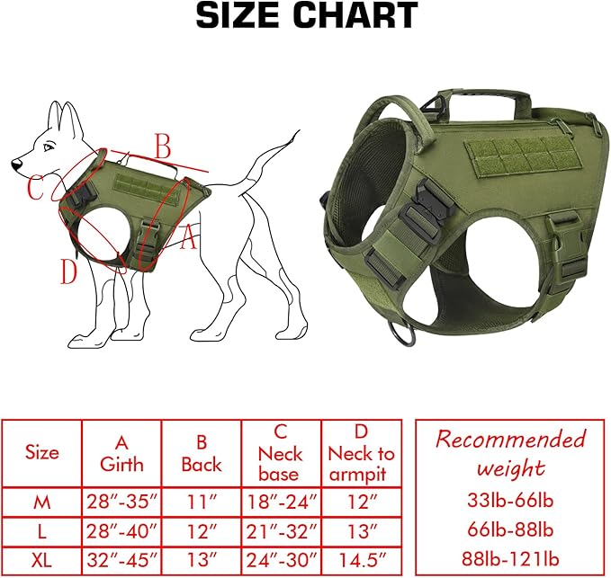 Tactical Dog Backpack Harness for Large Breed Original Design Metal Buckle Vest with Side Bags Pouches for Service Working Training (Green (with 2 Pouches), XL)