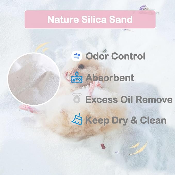 Meow&Woof Hamster Bath Sand, 2.2 lbs Canned Dust Free Desert Sand for Chinchillas Buuny, Gerbil, Syrian Mice, Guinea Pig, Small Animals Bedding Cage Accessories
